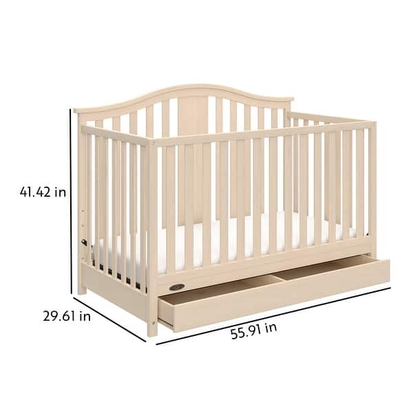 dimension image slide 3 of 6, Graco Solano 4-in-1 Convertible Crib with Drawer - Converts to Toddler Bed, Daybed, and Full-Size Bed