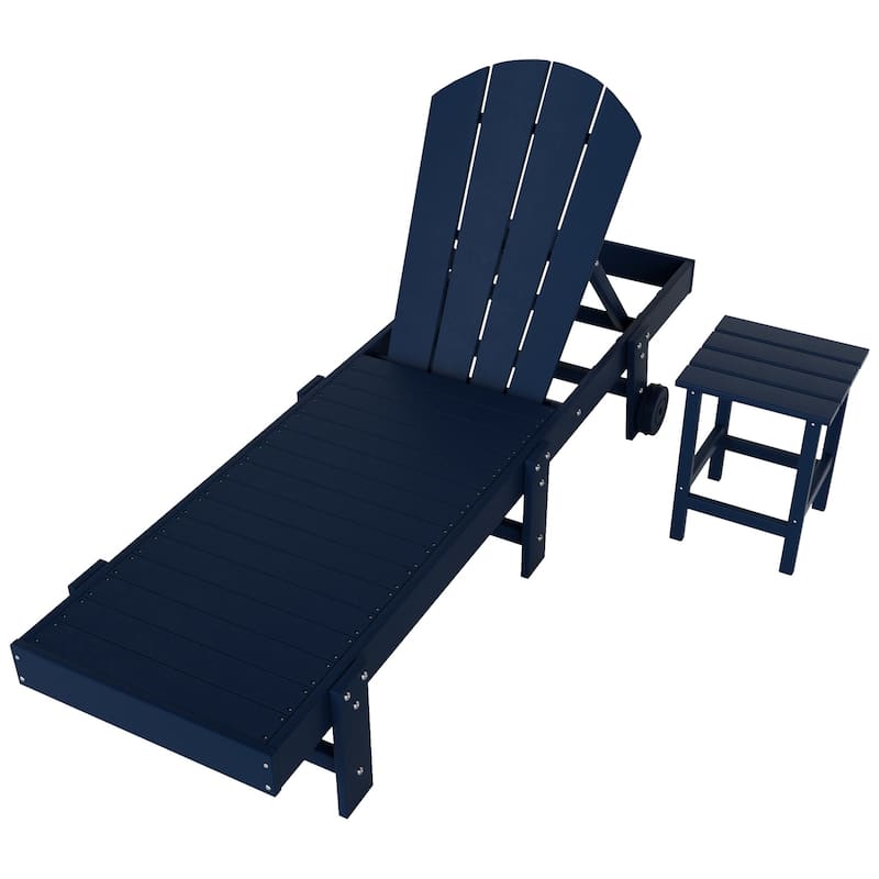 Polytrends Laguna Hdpe All Weather Outdoor Patio Pool Reclining Armless Chaise Lounge (2-Piece Set)