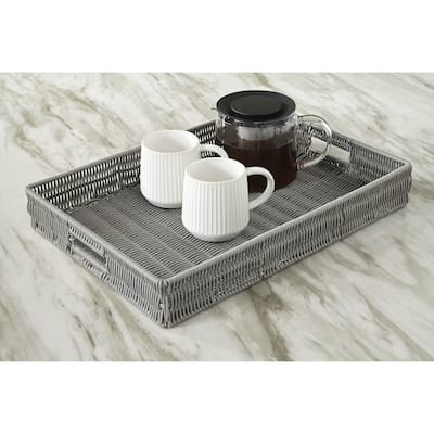 Ashley Furniture Evonne Antique Gray Indoor/Outdoor Tray - 20"W x 14"D x 3"H