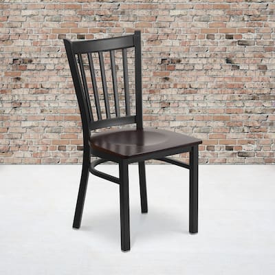 2 Pack Vertical Back Metal Restaurant Chair - 17"W x 20.25"D x 34.25"H