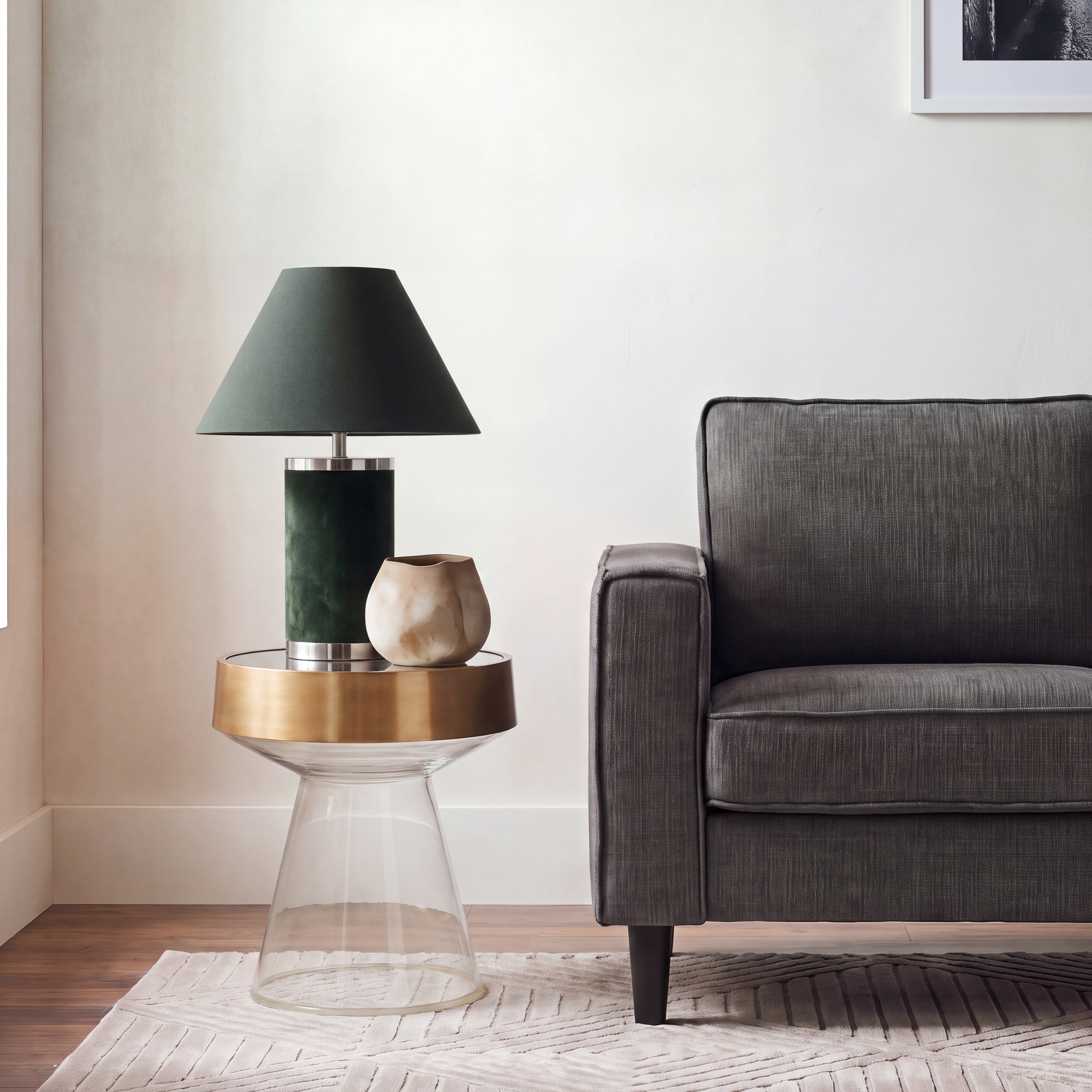 SAFAVIEH Szabo Modern Glass Accent Table, Gold, Fully Assembled - 16"W x 16"D x 18"H