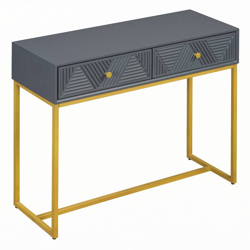 Modern Sleek Console Table with Storage, Grey