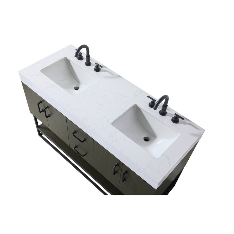 Elegant Lighting VF29254D Caroline 54" Free Standing Double Basin