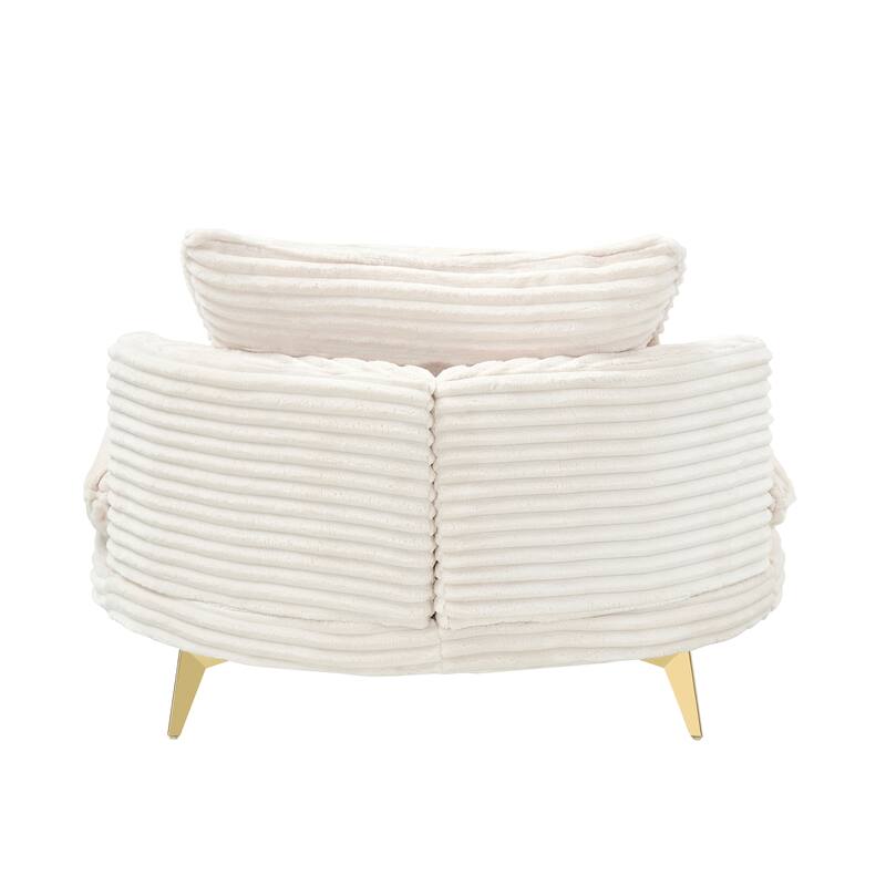65-Inch Corduroy Sofa with Matching Pillows for Small Spaces