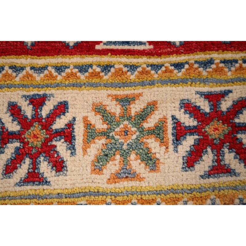 Red Kazak Oriental Accent Rug Hand-Knotted Wool Carpet - 2'0" x 3'1"