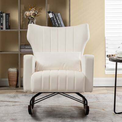 35 "velvet rocking chair sofa, suitable for small Spaces