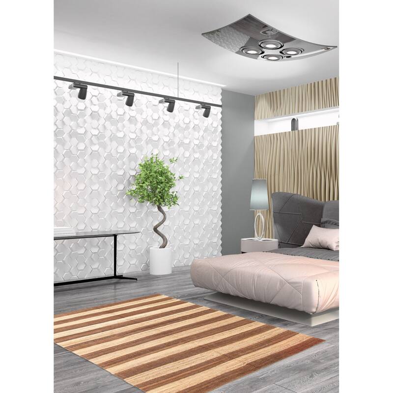 ECARPETGALLERY Flat-Weave Boho Brown Wool Kilim - 4'7 x 6'8