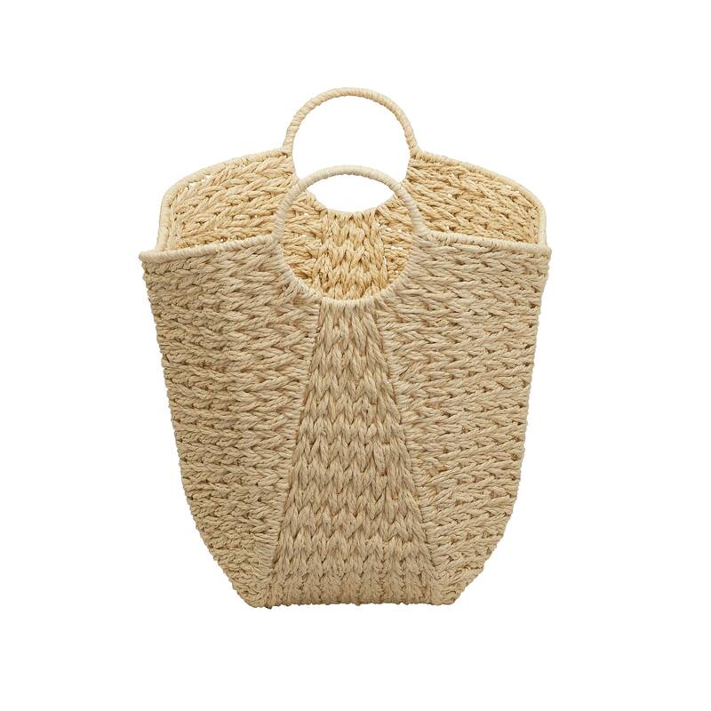Household Essentials Woven Paper Rope Storage Basket with Handles