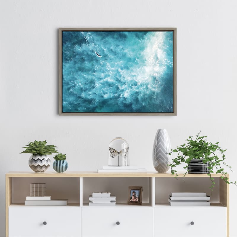 Kate and Laurel Sylvie La Jolla 7 Framed Canvas by Rachel Bolgov