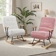 preview thumbnail 11 of 15, VECELO Rocking Chair Nursery Teddy Fabric Modern Upholstered Glider Rocker with High Backrest for Living Room & Bedroom