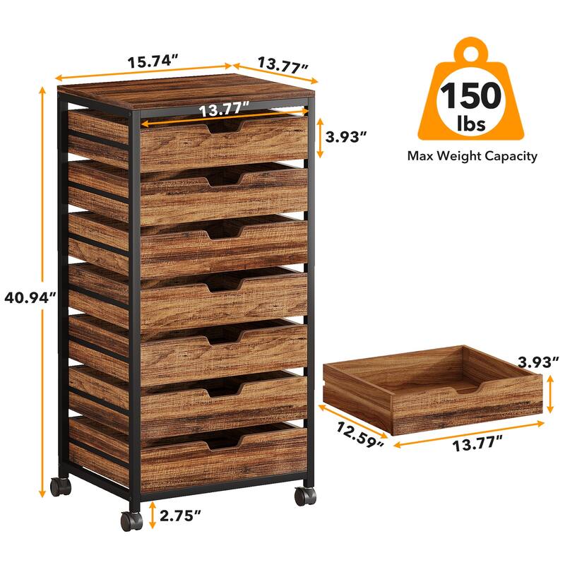 5-Drawer Chest & Wood 7 Drawer Storage Dresser Cabinet