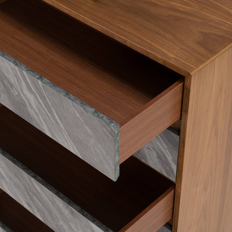 Nova Domus Metcalf Mid-Century Walnut & Grey Chest