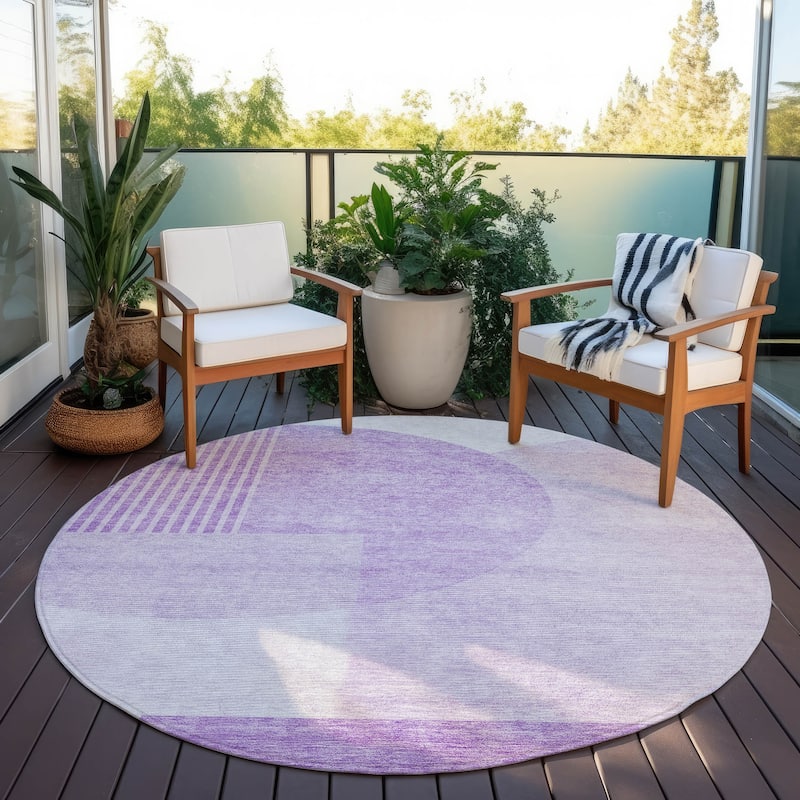 Machine Washable Indoor/ Outdoor Chantille Contemporary Modern Rug