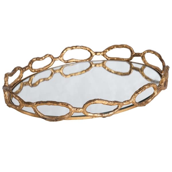 slide 2 of 7, Uttermost Cable Chain Mirrored Tray