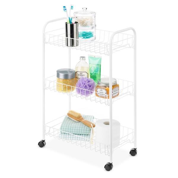 Whitmor Slim Rolling Household Cart White