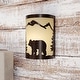preview thumbnail 1 of 11, Bozeman 1 Light Bronze Rustic Bear Tree Indoor Outdoor Flush Wall Sconce - 8-in W x 11-in H x 5-in D Burnished Bronze - 8-in W x 11-in H x 5-in D