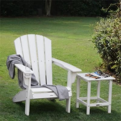 Outsunny Adirondack Chair with Cup Holder, All Weather Patio Chair