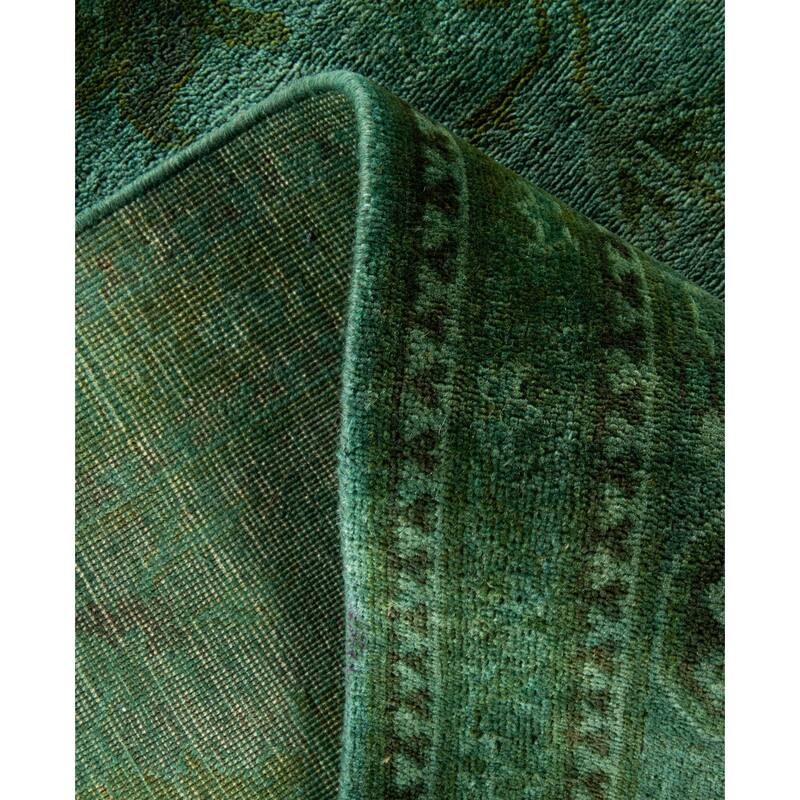 Overdyed One-of-a-Kind Hand-Knotted Area Rug - Green - 8' 1" x 10' 4"
