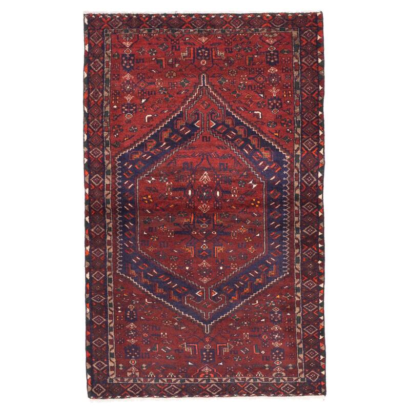 ECARPETGALLERY Hand-knotted Andelz Dark Red Wool Rug - 4'2 x 6'9