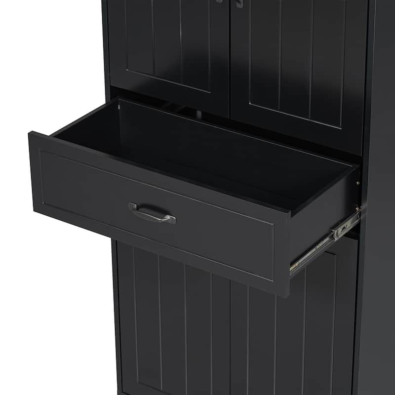 Christopher Knight Home - Everett Traditional Bathroom Storage Cabinet with Dual Laundry Baskets