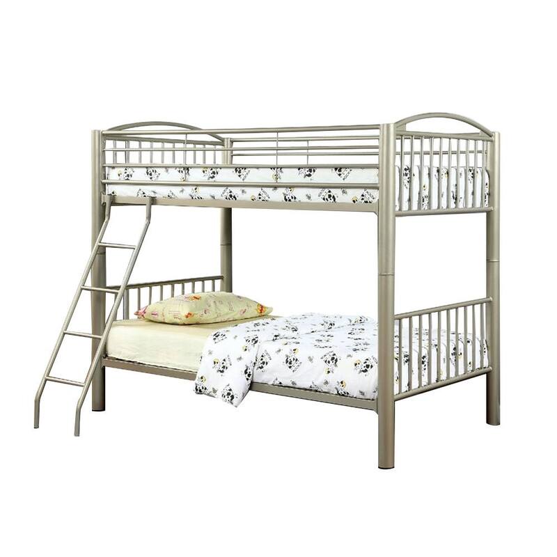 Metal Full Bunk Bed in Metallic Gold