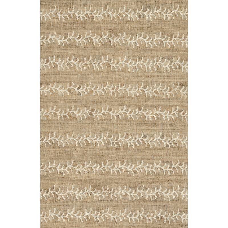 Erin Gates by Momeni Orchard Vine Stripe Hand Woven Wool and Jute Area Rug - Ivory - 3'6" X 5'6"
