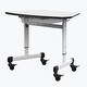 preview thumbnail 1 of 5, Luxor Height-Adjustable Trapezoid Student Desk with Drawer