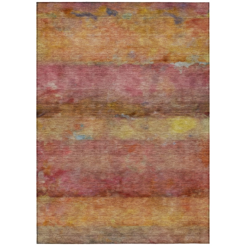 Machine Washable Indoor/ Outdoor Contemporary Ombre Chantille Rug