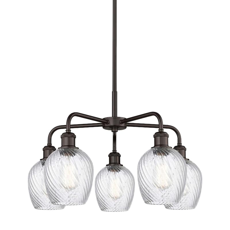Innovations Lighting 516-5CR-15-23 Salina Chandelier Salina 5 Light - Oil Rubbed Bronze / Clear Spiral Fluted