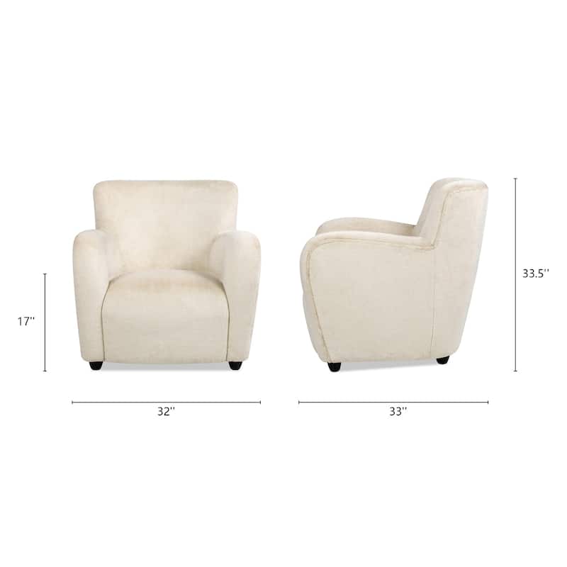Wolffe 32" Transitional Faux Fur Upholstered Curved Arm Accent Chair