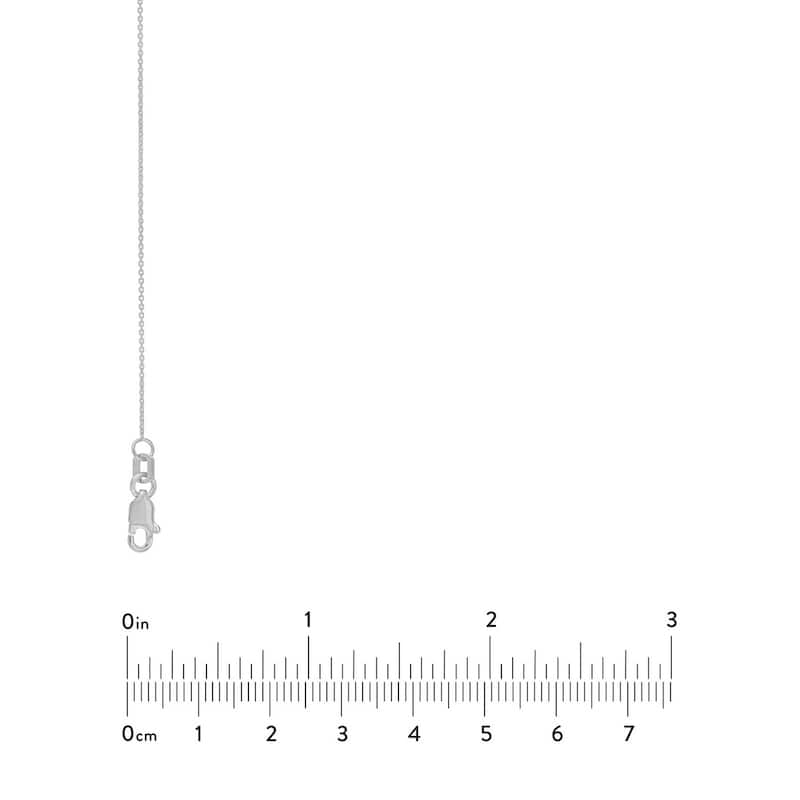 Curata 18k White Gold 0.7mm Cable Chain Necklace (Lobster)