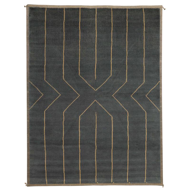 ECARPETGALLERY Hand-knotted Pak Finest Marrakesh Dark Green Wool Rug - 9'0 x 11'9