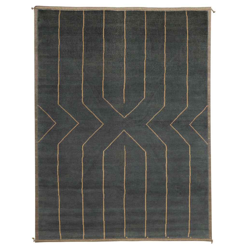ECARPETGALLERY Hand-knotted Pak Finest Marrakesh Dark Green Wool Rug - 9'0 x 11'9