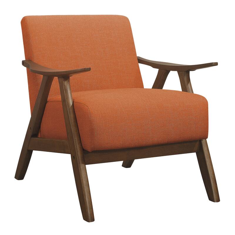Orange Modern Upholstered Armchair 1pc Accent Chair