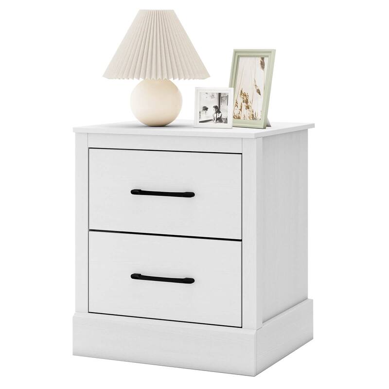 Costway 2 Drawer Nightstand Bedside Table Compact Sofa End Table Dark