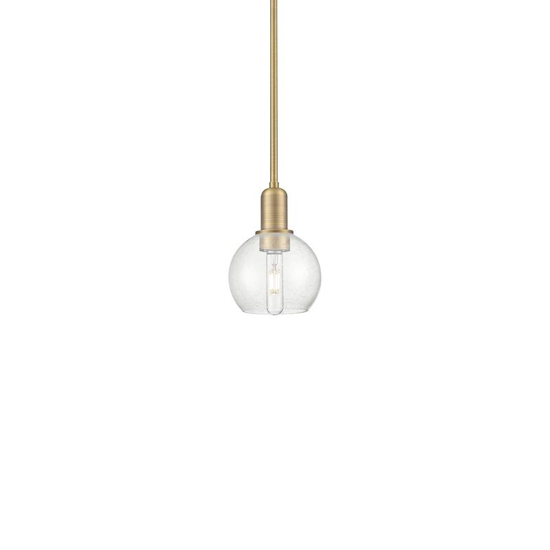 Innovations Lighting 716-1S-9-6 Athens Pendant Athens 6" Wide Mini - Brushed Brass / Seedy