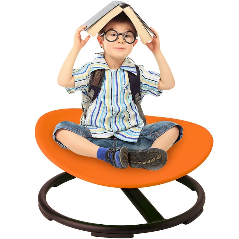 YUKOOL Round Spinning Swivel Chair - Boost Balance and Coordination in Kids - Orange