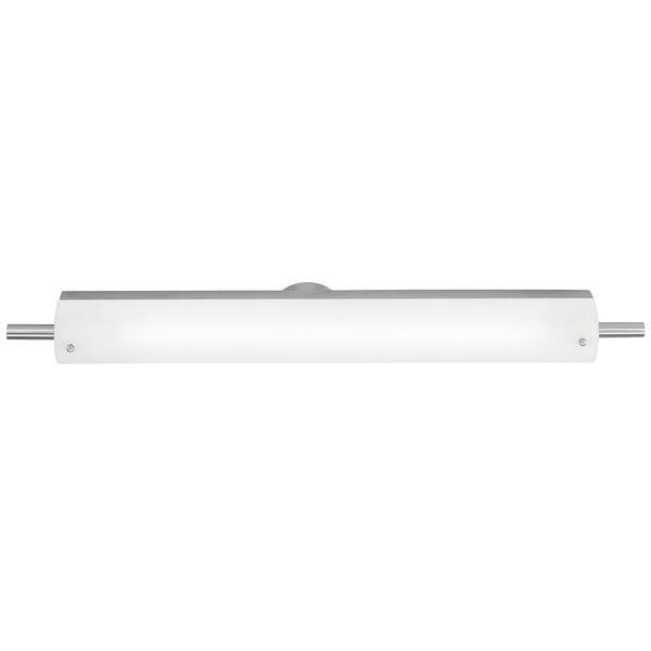 slide 2 of 2, Access Lighting Vail - LED Light Vanity - Brushed Steel Finish - Opal Glass Shade Silver