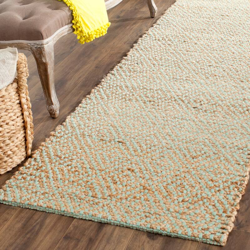 SAFAVIEH Handmade Natural Fiber Lorelai Trellis Jute Rug - 2'6" x 8' Runner - Natural/Green