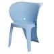 preview thumbnail 2 of 4, Fyna 16 Inch Kids Chair with Curved Back, Set of 4, Elephant Trunk Design, Blue