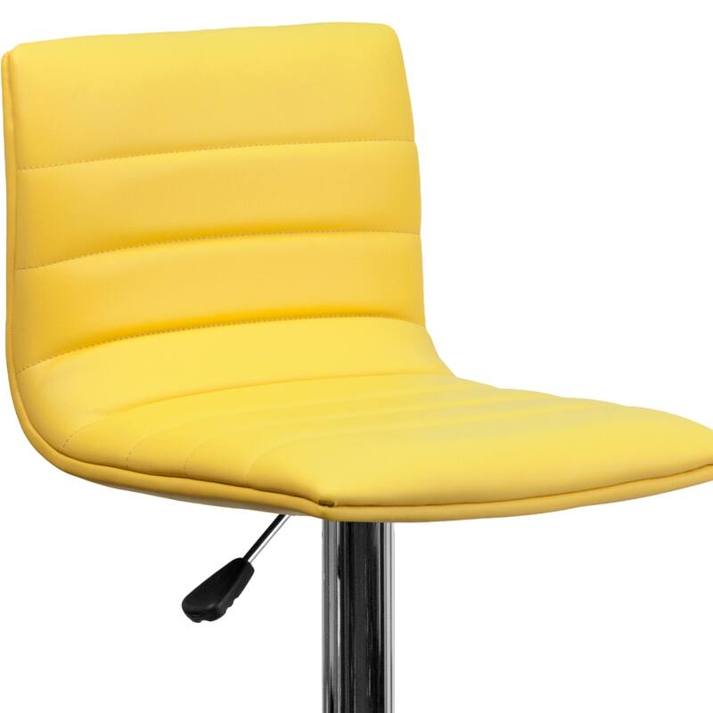Modern Vinyl Channel Tufted Adjustable Height Barstool (Set of 2) - 16"W x 19"D x 35" - 44"H - 16"W x 19"D x 35" - 44"H