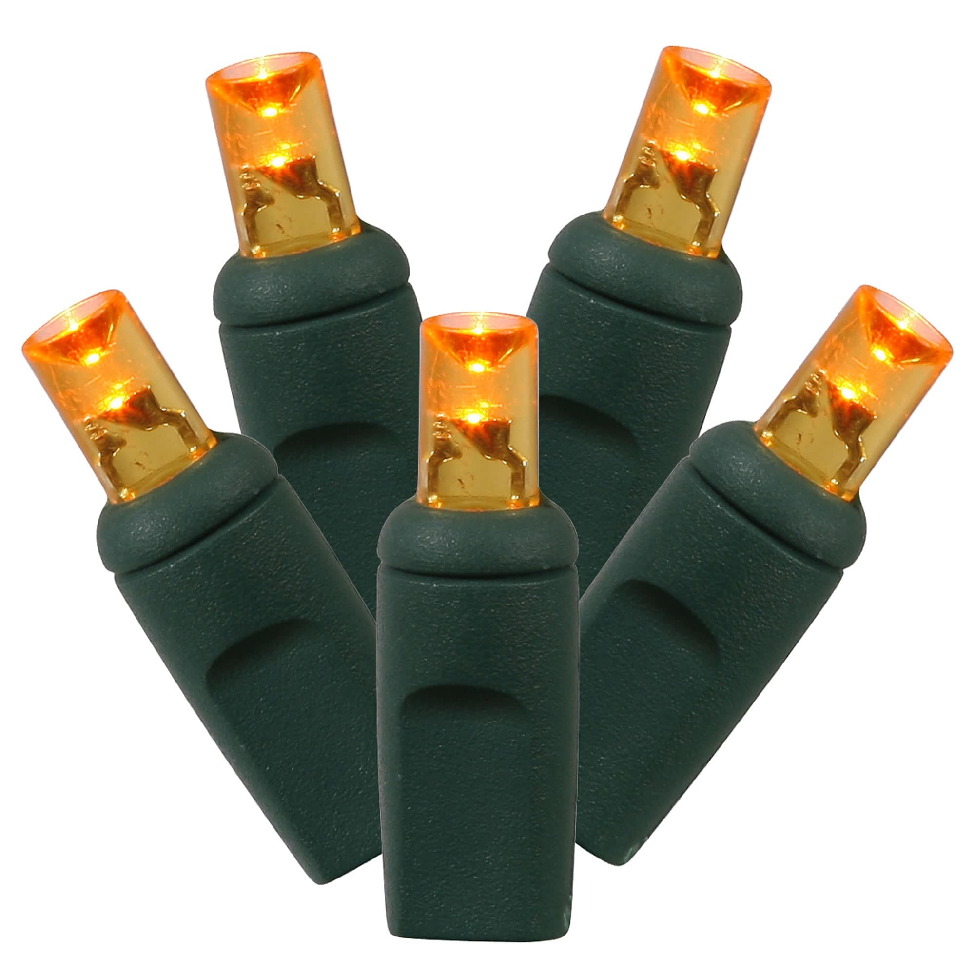 Vickerman 70 Orange Twinkle Wide AngleSingle Mold light on Green Wire, 35' Christmas Light Strand