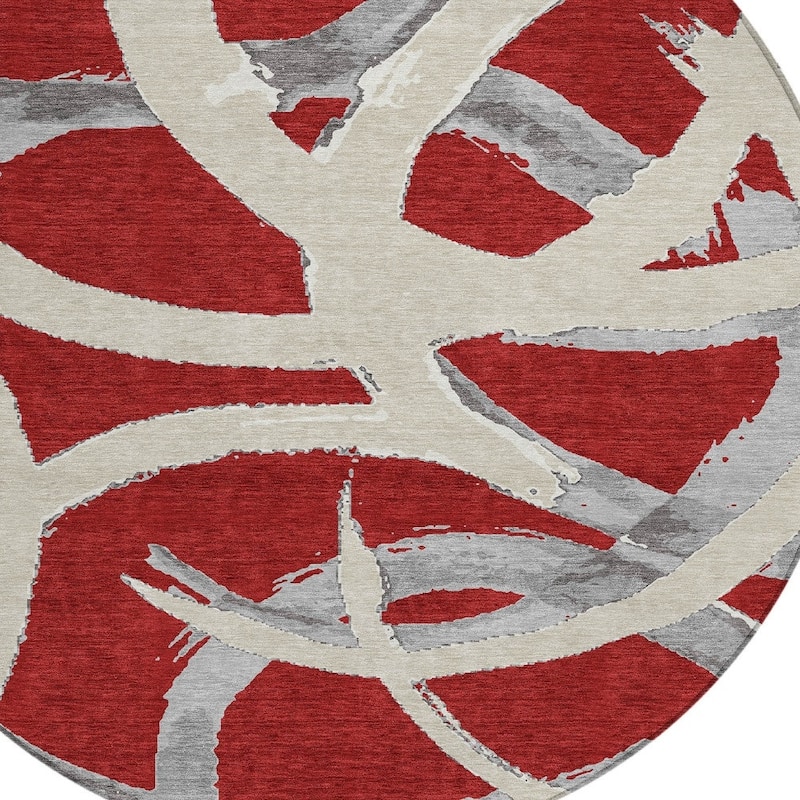 HomeRoots Abstract Transitional Rectangle Outdoor Rug