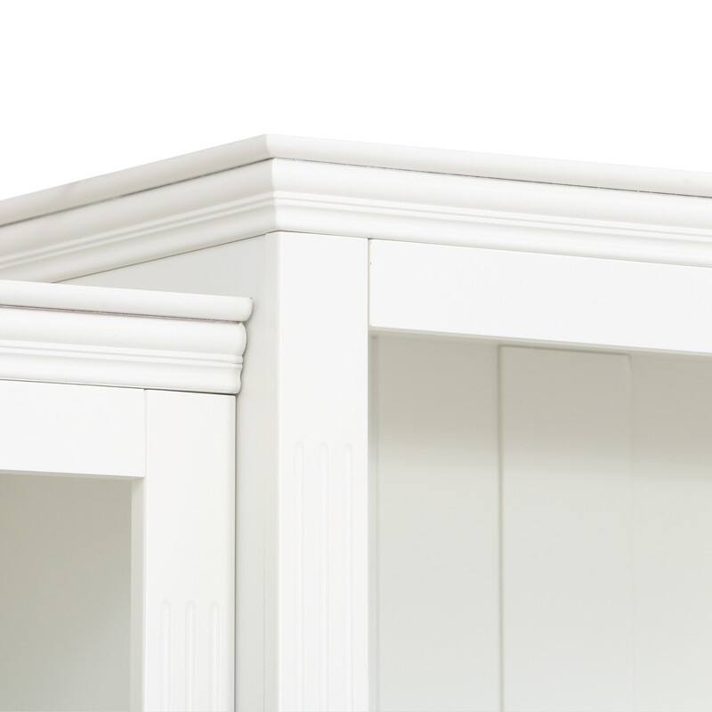 Farmhouse 78.75"Tall 4-Tier Display Shelf with Adjustable Glass Shelves and Dimmable Ceiling Light for Home Decor