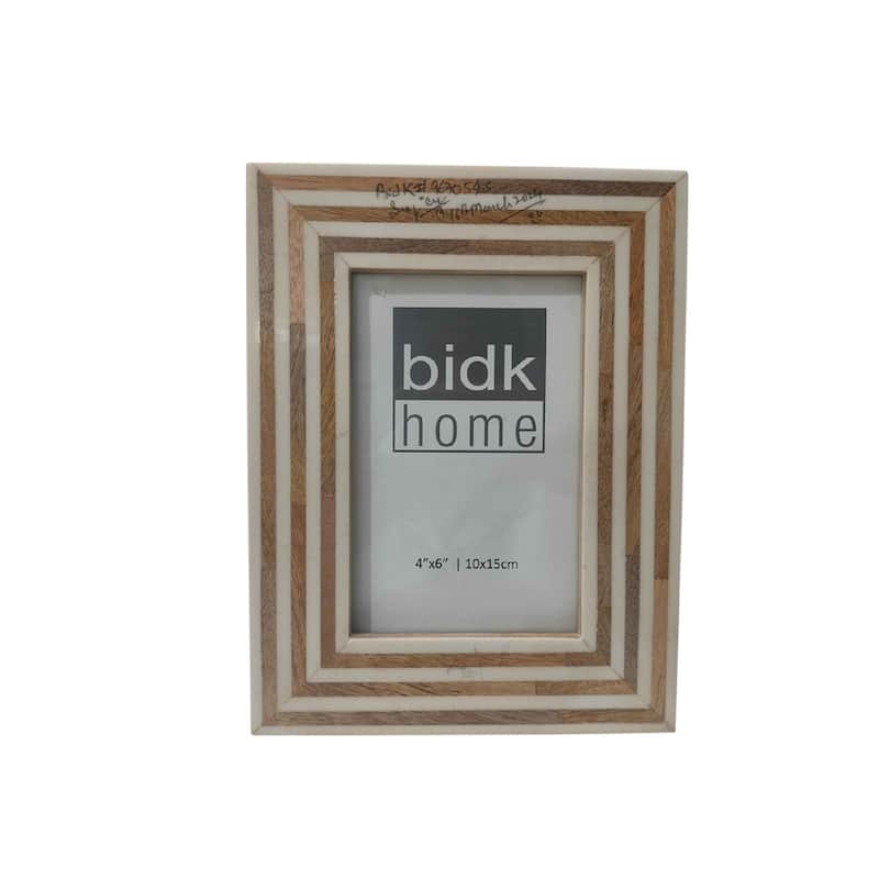 White & Brown Resin Tiles Picture Frame - 4x6