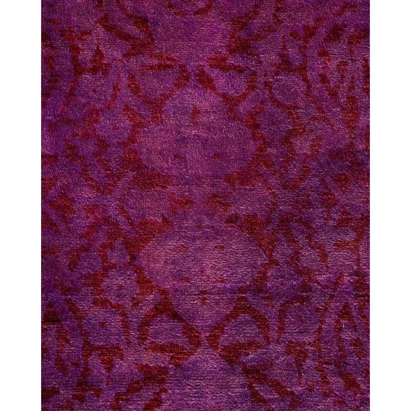 Overton Hand Knotted Wool Vintage Inspired Modern Contemporary Overdyed Pink Area Rug - 3' 2" x 5' 3"