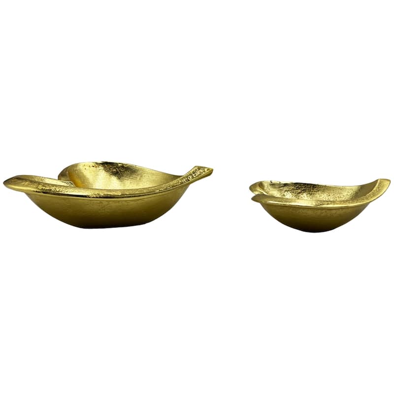 Set of 2 Decorative Handmade Aluminum Heart Bowl - Large (8 x 8 x 2.5 in) & Small (6 x 6 x 2 in)