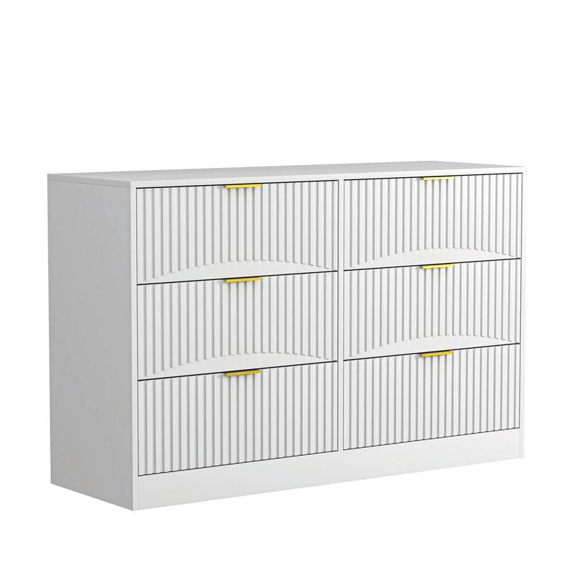 Modern 6-Drawer Dresser, Versatile Chest of Drawers for Bedroom, Living Room, Hallway, & Entryway