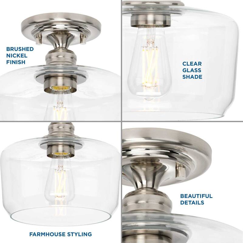 Progress Lighting P350214 Aiken 9" Wide Semi-Flush Bowl Ceiling