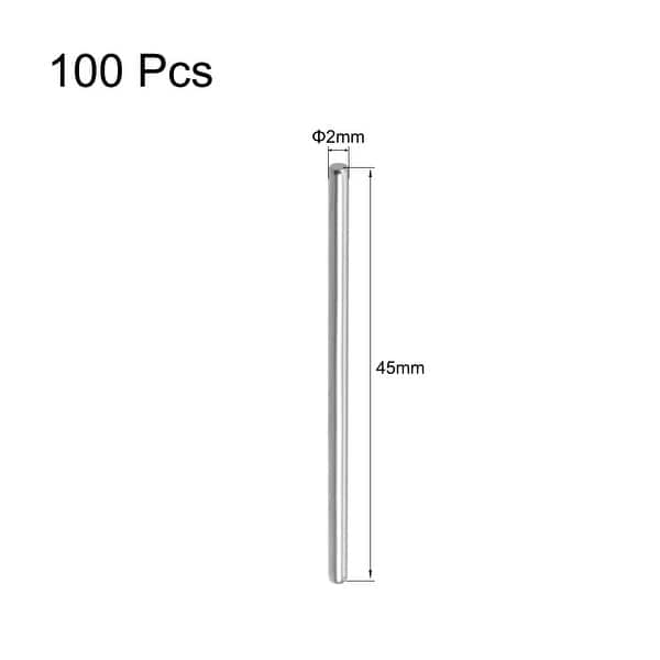 100Pcs 2mm x 45mm Dowel Pin Stainless Steel Shelf Pin Fasten Elements